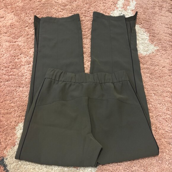 LULULEMON ON THE RIGHT TRACK DEEP GREEN SPLIT HEM PANTS SEE MEASUREMENTS - Picture 8 of 12